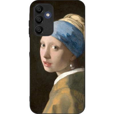 Samsung Galaxy A16 Case Hülle - Silikon schwarz Kunstbild - Das Mädchen mit dem Perlenohrring - Jan Vermeer