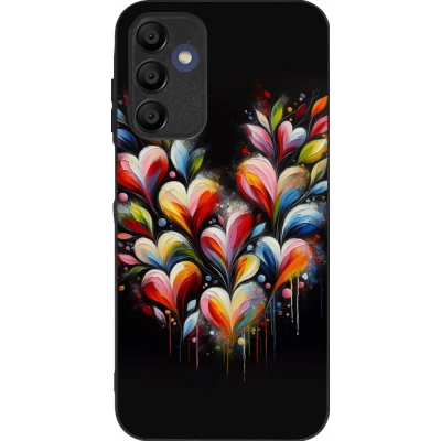 Samsung Galaxy A16 Case Hülle - Silikon schwarz Valentin 2024 Schwarzes Herz Abstrakt