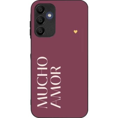 Coque Samsung Galaxy A16 - Silicone rigide noir Valentine 2024 mucho amor rosado