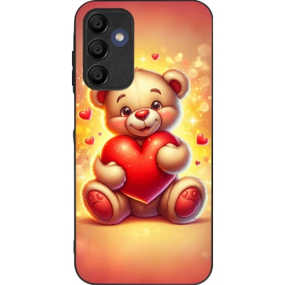 Coque Samsung Galaxy A16 - Silicone rigide noir Valentine 2024 Teddy love