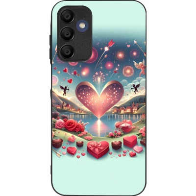 Coque Samsung Galaxy A16 - Silicone rigide noir Valentine 2025 Chic
