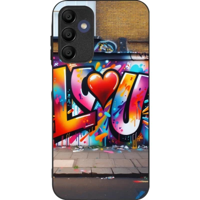 Coque Samsung Galaxy A16 - Silicone rigide noir Valentine 2025 Love U Tag