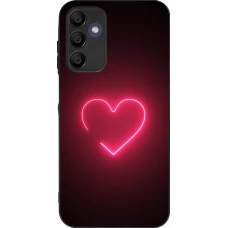 Coque Samsung Galaxy A16 - Silicone rigide noir Valentine 2023 single neon heart