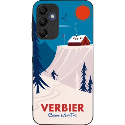 Coque Samsung Galaxy A16 - Silicone rigide noir Verbier Cabane Mont-Fort