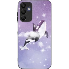 Samsung Galaxy A16 Case Hülle - Silikon schwarz Whale in sparking stars
