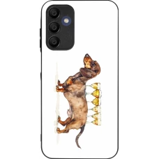 Coque Samsung Galaxy A16 - Silicone rigide noir Wine Teckel