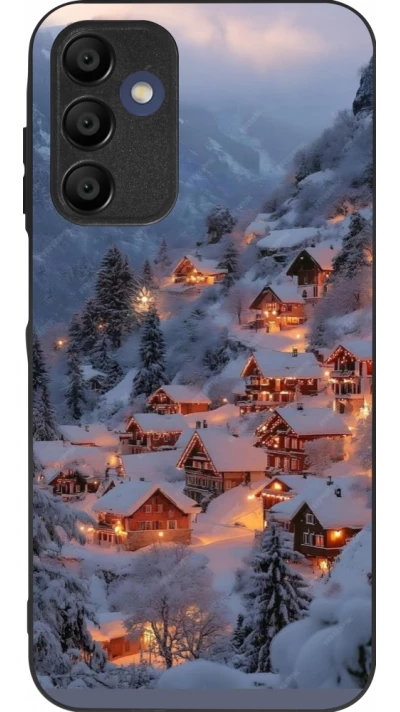 Coque Samsung Galaxy A16 - Silicone rigide noir Winter 25 Winter snowy village