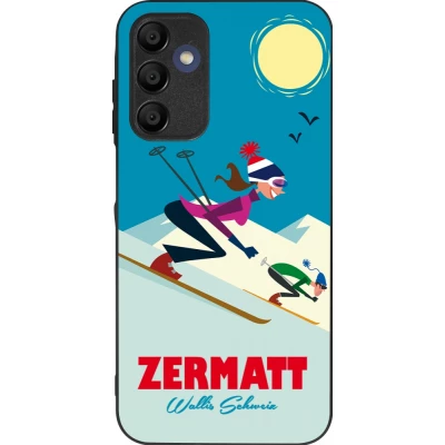 Coque Samsung Galaxy A16 - Silicone rigide noir Zermatt Ski Downhill