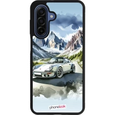 Coque Samsung Galaxy A17 - Silicone rigide noir Porsche 911 Mountain Watercolor