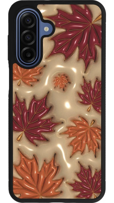 Samsung Galaxy A17 Case Hülle - Silikon schwarz Autumn 26 3D leaves