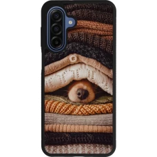 Coque Samsung Galaxy A17 - Silicone rigide noir Autumn 26 Dog under the covers