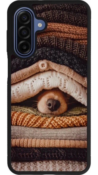 Samsung Galaxy A17 Case Hülle - Silikon schwarz Autumn 26 Dog under the covers