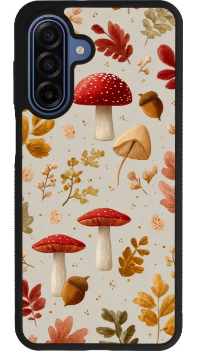 Samsung Galaxy A17 Case Hülle - Silikon schwarz Autumn 26 Mushrooms and leaves