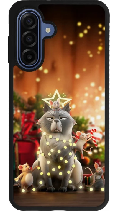 Coque Samsung Galaxy A17 - Silicone rigide noir Christmas 25 Xmas Cat