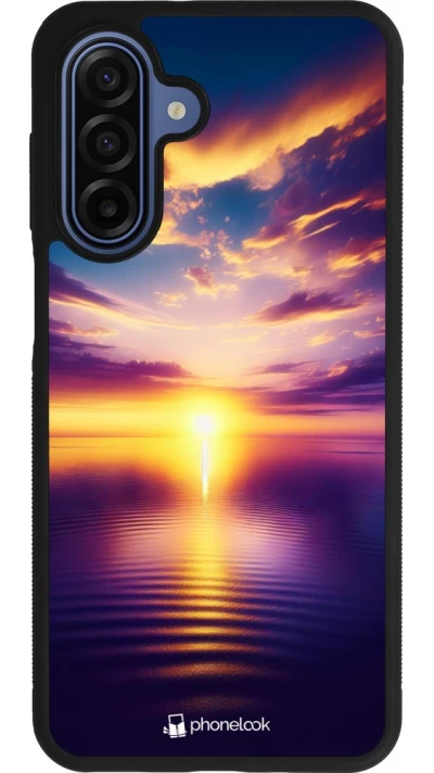 Samsung Galaxy A17 Case Hülle - Silikon schwarz Sonnenuntergang gelb violett