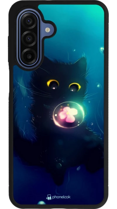 Coque Samsung Galaxy A17 - Silicone rigide noir Cute Cat Bubble