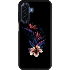 Coque Samsung Galaxy A17 - Silicone rigide noir Dark Flowers