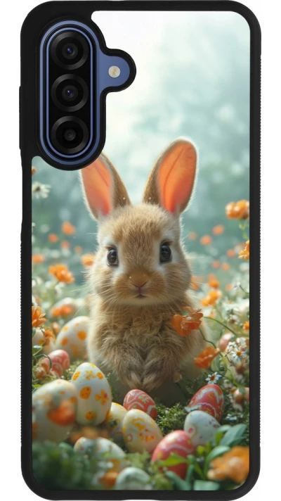 Coque Samsung Galaxy A17 - Silicone rigide noir Easter 2026 Rabbit in the garden