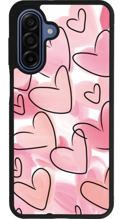 Coque Samsung Galaxy A17 - Silicone rigide noir Easter 2023 pink hearts