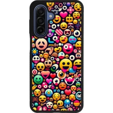 Samsung Galaxy A17 Case Hülle - Silikon schwarz Emoji Mix Farbe