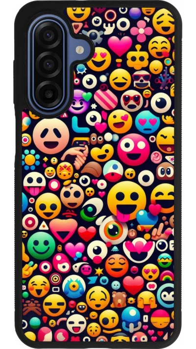 Coque Samsung Galaxy A17 - Silicone rigide noir Emoji Mix Color
