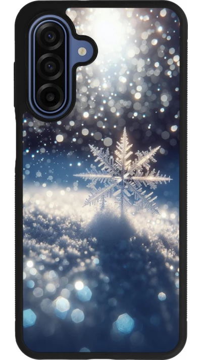 Samsung Galaxy A17 Case Hülle - Silikon schwarz Schneeflocke Solar Glanz