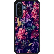 Samsung Galaxy A17 Case Hülle - Silikon schwarz Flowers Dark