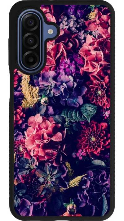 Coque Samsung Galaxy A17 - Silicone rigide noir Flowers Dark