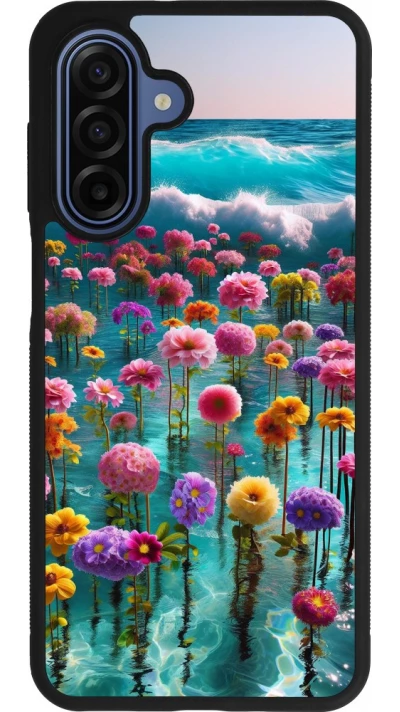 Coque Samsung Galaxy A17 - Silicone rigide noir Flower sea waves