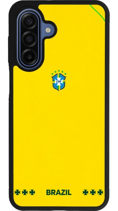 Coque Samsung Galaxy A17 - Silicone rigide noir Maillot de football Bresil 2026 personnalisable
