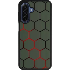 Coque Samsung Galaxy A17 - Silicone rigide noir Geometric Line red