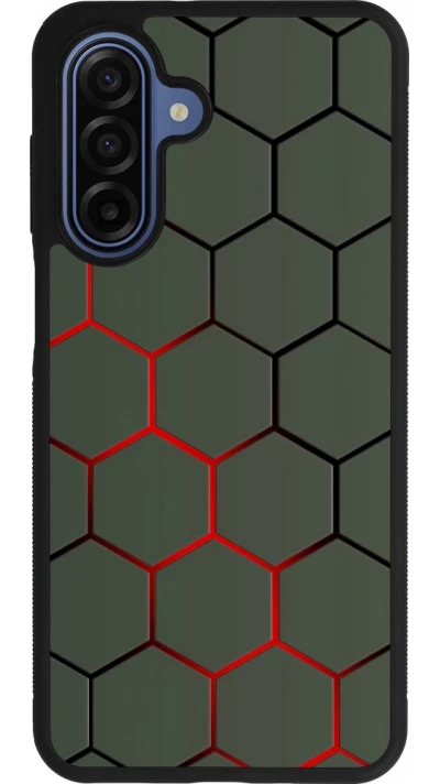 Coque Samsung Galaxy A17 - Silicone rigide noir Geometric Line red