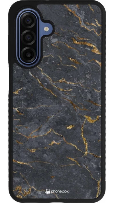 Coque Samsung Galaxy A17 - Silicone rigide noir Grey Gold Marble