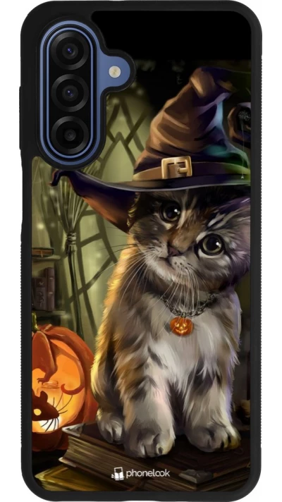Coque Samsung Galaxy A17 - Silicone rigide noir Halloween 21 Witch cat
