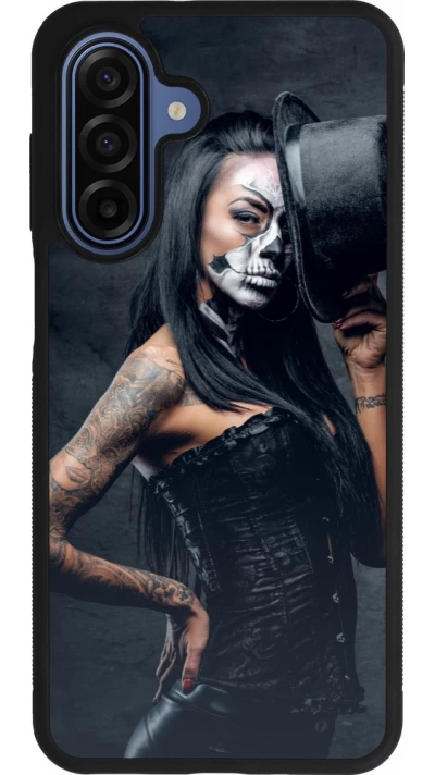 Coque Samsung Galaxy A17 - Silicone rigide noir Halloween 22 Tattooed Girl
