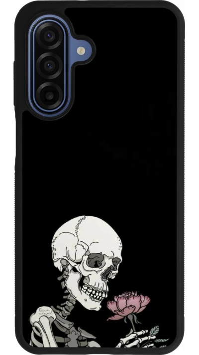 Coque Samsung Galaxy A17 - Silicone rigide noir Halloween 2023 rose and skeleton