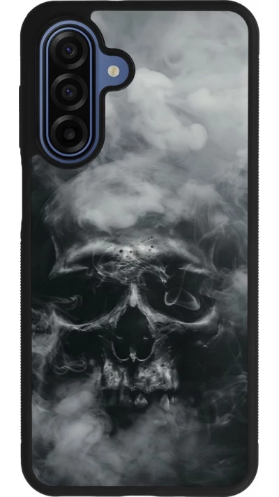 Coque Samsung Galaxy A17 - Silicone rigide noir Halloween 2024 smoky skull