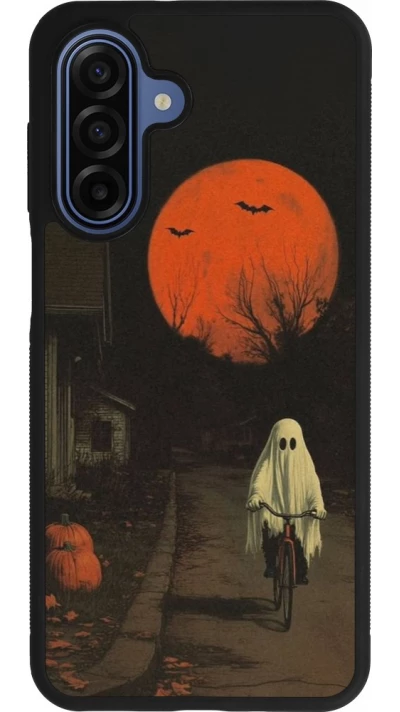 Coque Samsung Galaxy A17 - Silicone rigide noir Halloween 2025 Ghost on a bicycle