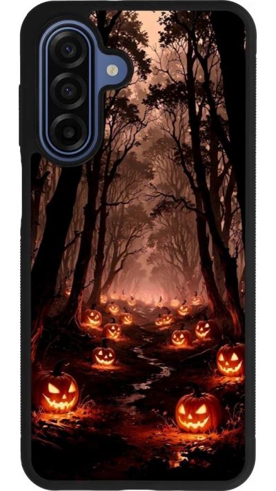 Coque Samsung Galaxy A17 - Silicone rigide noir Halloween 2025 Road of Terrifying Pumpkins