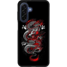 Coque Samsung Galaxy A17 - Silicone rigide noir Japanese style Dragon Tattoo Red Black