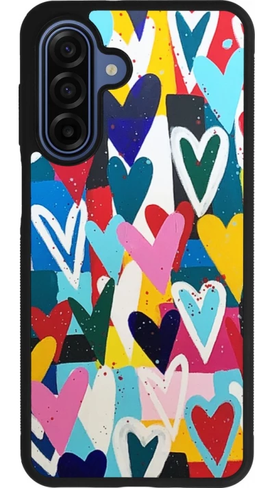 Coque Samsung Galaxy A17 - Silicone rigide noir Joyful Hearts