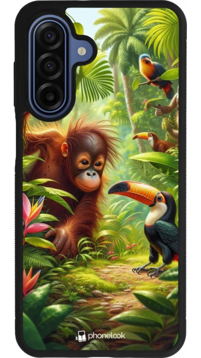 Samsung Galaxy A17 Case Hülle - Silikon schwarz Tropischer Dschungel Tayrona