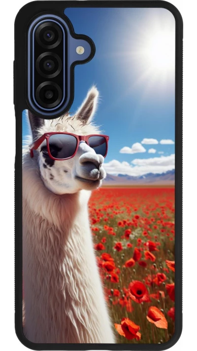 Coque Samsung Galaxy A17 - Silicone rigide noir Lama Chic en Coquelicot