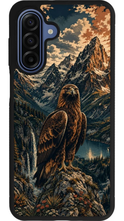 Samsung Galaxy A17 Case Hülle - Silikon schwarz Linocut Steinadler
