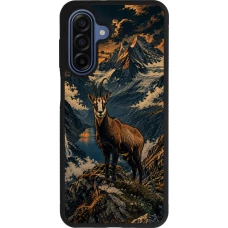 Samsung Galaxy A17 Case Hülle - Silikon schwarz Linocut Gämse