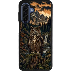 Samsung Galaxy A17 Case Hülle - Silikon schwarz Linocut Uhu