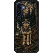 Samsung Galaxy A17 Case Hülle - Silikon schwarz Linocut Wold