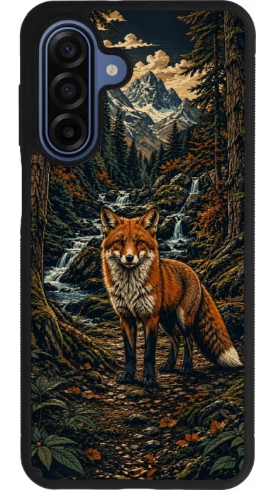 Samsung Galaxy A17 Case Hülle - Silikon schwarz Linocut Fuchs