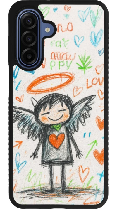 Coque Samsung Galaxy A17 - Silicone rigide noir Little Angel Sketch Love