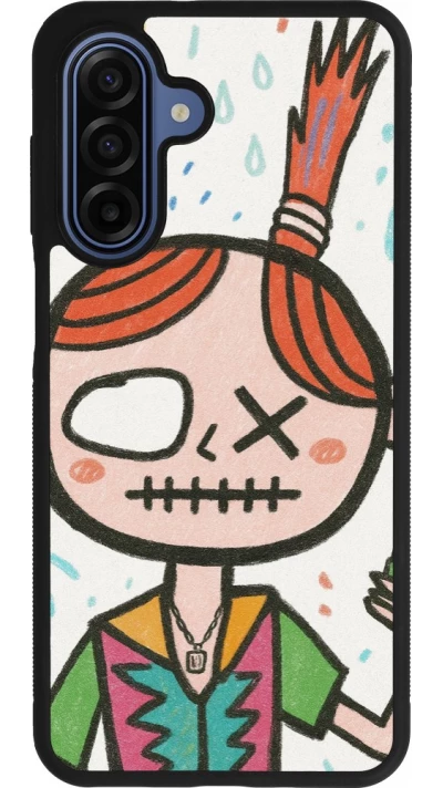 Coque Samsung Galaxy A17 - Silicone rigide noir Little Girl Sketch